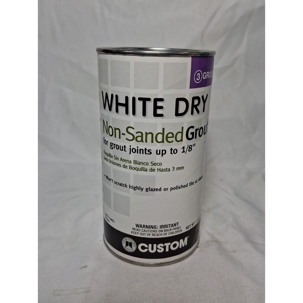 Custom Building Products 08155, White Dry Non-Sanded Grout, 1 lb.,